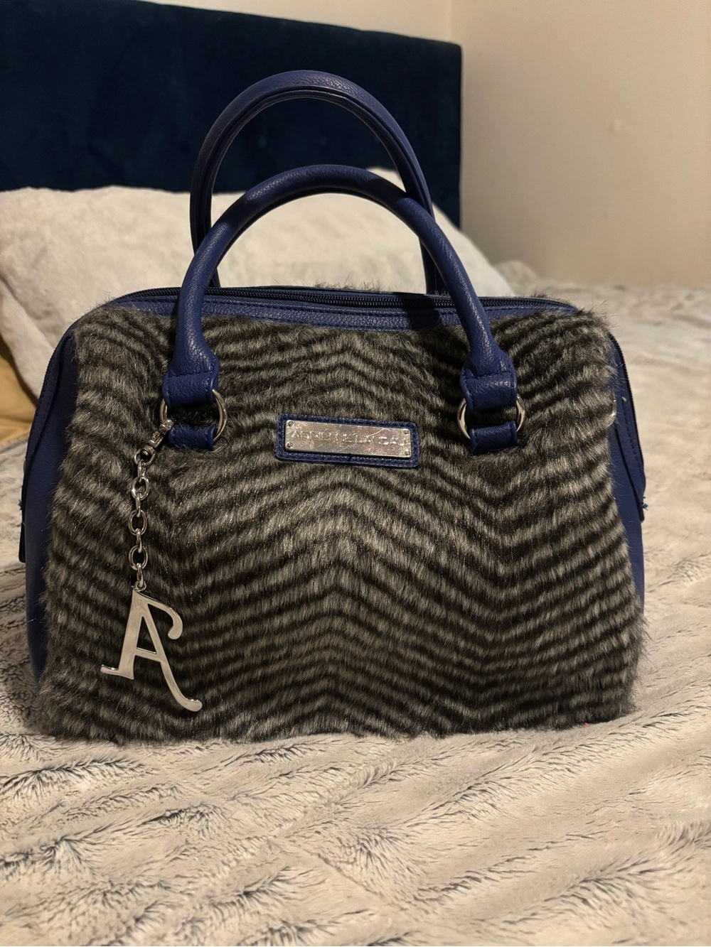 Adrienne Landau Faux Fur Bag